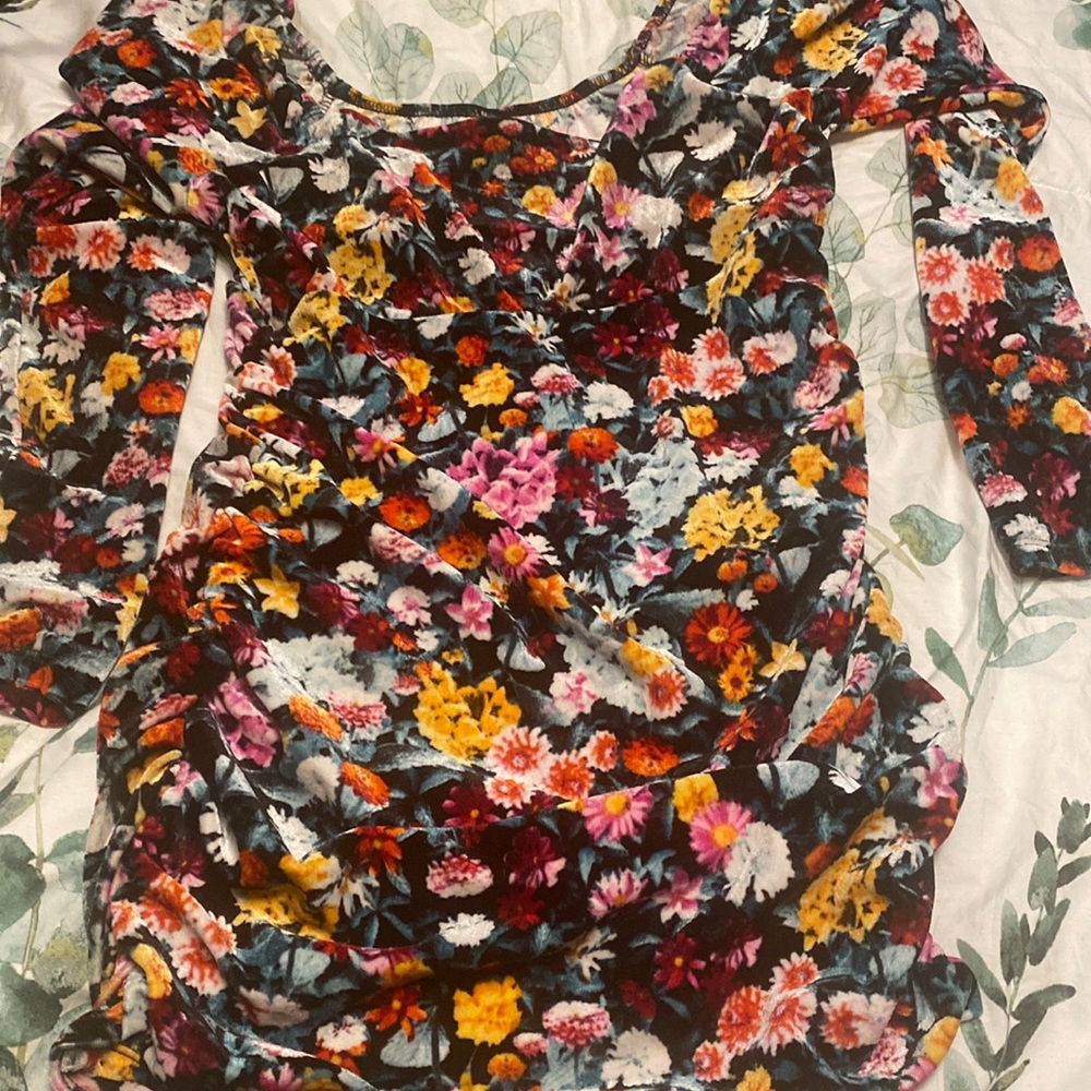 Velvet floral dress